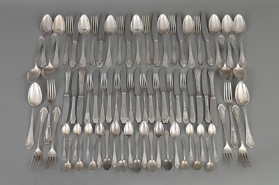 Lot 453 - FRITZ GERBER (Görlitz) Silber Besteck des Jugendstil