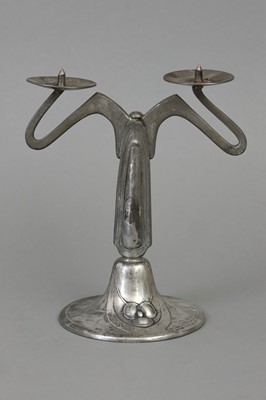 Lot 876 - Jugendstil Zinnleuchter