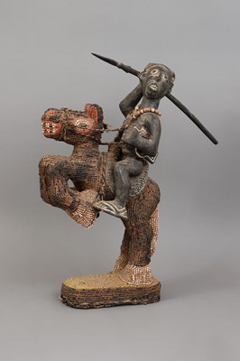 Lot 1043 - Afrikanische Fetischfigur der Yoruba, Nigeria "Berittener Krieger"