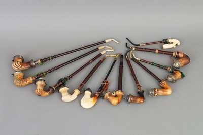 Lot 855 - Konvolut Meerschaum-Gesteckpfeifen des 19./20. Jahrhunderts