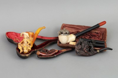 Lot 857 - 4 Meerschaum Pfeifen der Jahrhundertwende