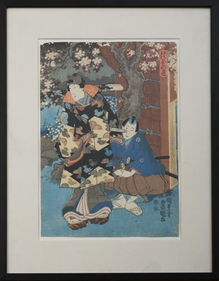 Lot 130 - UTAGAWA KUNISADA (TOYOKUNI III) (1786-1865) Farbholzschnitt "Kabuki Schauspieler"