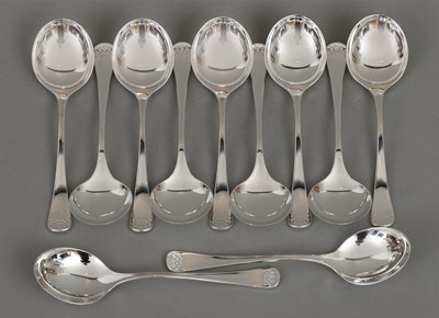 Lot 602 - 11 ROBBE & BERKING (Flensburg) Silber Dessertlöffel "Karat"