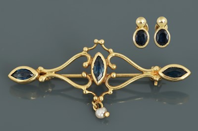 Lot 940 - Schmuck Set mit Saphiren