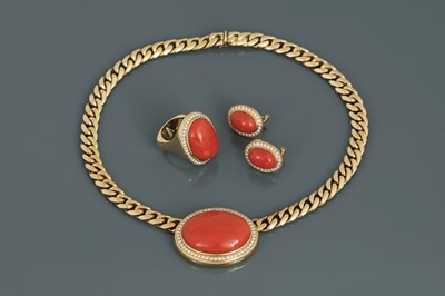 Lot 927 - 3-teiliges Schmuck Set mit Koralle