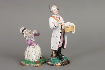 Lot 412 - 2 HÖCHST Fayenceporzellan-Figuren