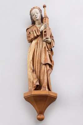 Lot 1276 - Holzschnitzfigur im Stile der Gotik "Heilige Barbara"