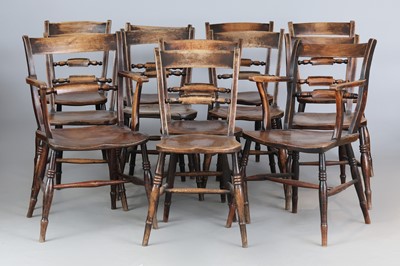 12 englische "farmer chairs" des 19. Jahrhunderts