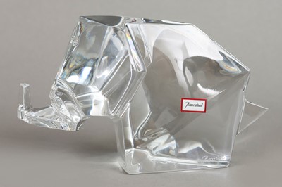 Lot 510 - BACCARAT (France) Glasskulptur Origami Elefant