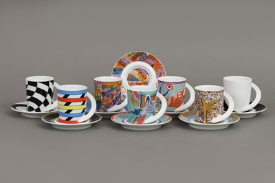 Lot 287 - 7 ROSENTHAL Künstler Espresso-Sammeltassen mit 8 Untertassen