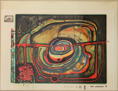 FRIEDENSREICH HUNDERTWASSER (1928 Wien - 2000 an Bord der Queen Elizabeth 2 bei Neuseeland)