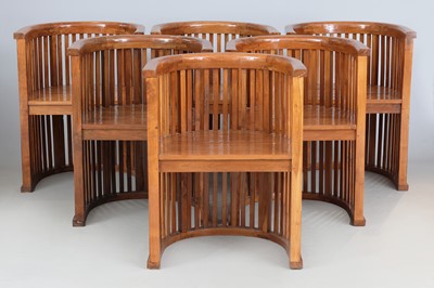 Lot 262 - 6 Teakholz Barrel-chairs