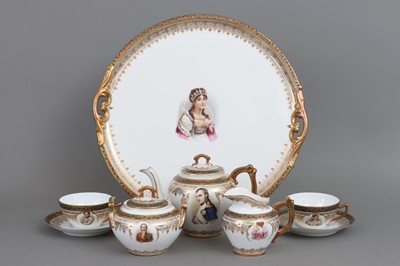 Lot 845 - Porzellan-Teeservice "Tête-à-Tête" mit Napoleon-Motivik