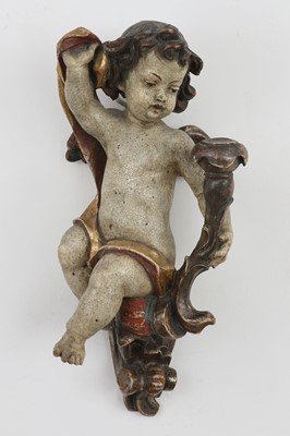 Lot 1897 - Holzschnitzfigur "Putto mit Füllhorn"