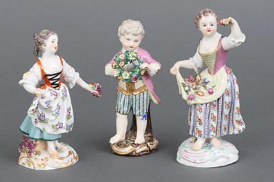 Lot 853 - 3 MEISSEN Porzellanfiguren "Gärtnerkinder"