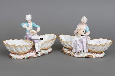 Lot 842 - Paar figürliche MEISSEN Porzellansalieren