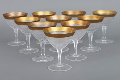 Lot 1010 - 9 wohl MOSER (Karlsbad) Kristall Champagnerschalen