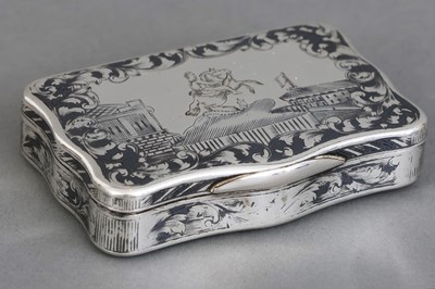 Lot 607 - Russische Silber Tabatiere mit Niello-Dekor