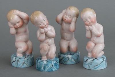 Lot 903 - 4 ROYAL COPENHAGEN Porzellanfiguren "Babies"