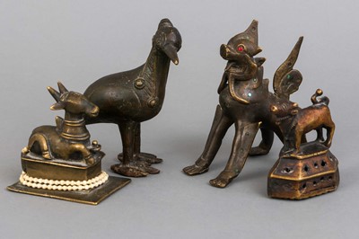 4 indische Bronze Tierfiguren