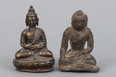 2 kleine asiatische Bronze Buddhafiguren