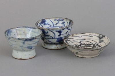 Lot 76 - 3 chinesische Porzellanschälchen mit Blaumalerei