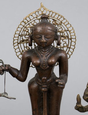 5 indische Bronzefiguren "Gottheiten"
