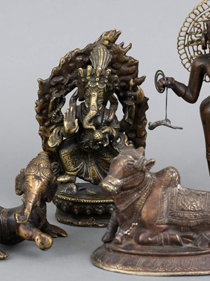 5 indische Bronzefiguren "Gottheiten"