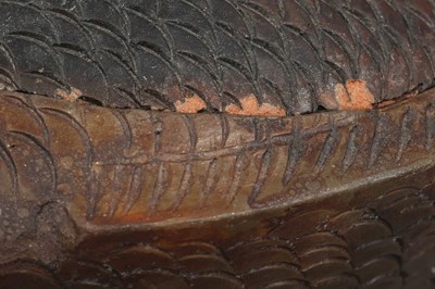 Afrikanische Ton Deckelschale in Fisch-Form