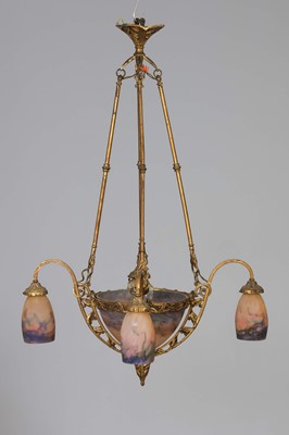 Lot 457 - MULLER Freres (Luneville, France) Deckenlampe des Jugendstil