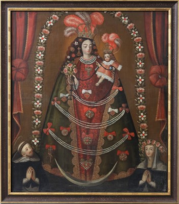 Lot 1301 - Peruanisches Sakral-/Andachtsbild ("Cusquena") des 18. Jahrhunderts