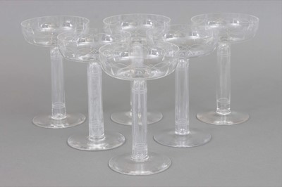 Lot 1011 - 6 Glas Champagner Schalen des Art-Déco