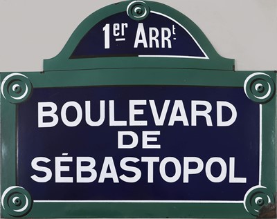 Lot 1187 - Pariser Straßenschild "Boulevard de Sebastopol, 1er Arrondissement"