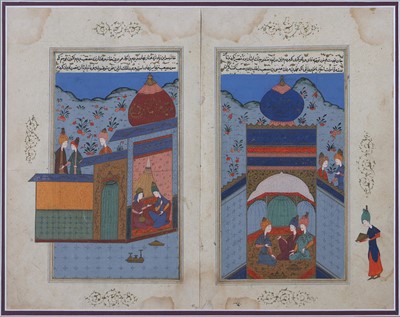 10 persische Buchblätter aus einem Schahname ("Buch der Könige")