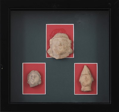 3 antike Terrakotta Votivköpfe