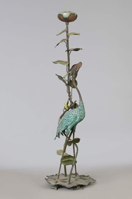 Lot 473 - Jugendstil Beisteller/ Petroleumlampe "Heron"