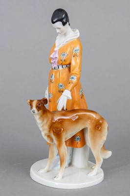 Lot 908 - WILHELMSFELD Porzellanfigur "Dame mit Barsoi"