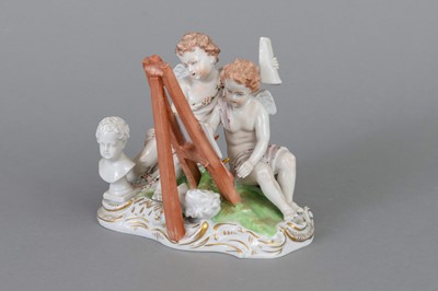 Lot 886 - POTSCHAPPEL DRESDEN Porzellanfigur "Allegorie auf die Künste"