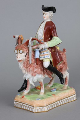 Lot 885 - POTSCHAPPEL DRESDEN Porzellanfigur "Schneider auf Ziegenbock"