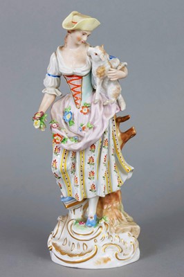 Lot 889 - POTSCHAPPEL DRESDEN Porzellanfigur "Schäferin"