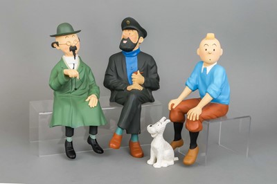 Lot 1425 - 4 HERGE (Belgien) "Tintin" (Tim und Struppi) Massefiguren