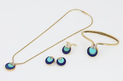 Lot 875 - Schmuck-Set mit Türkis und Lapislazuli