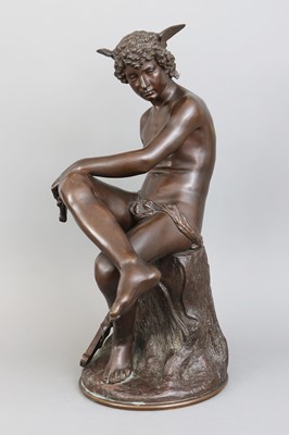 Lot 1875 - Pierre Marius MONTAGNE (1828-1879), Bronzefigur "Rastender Merkur"