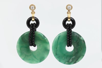 Lot 859 - Paar Jade-Ohrhänger