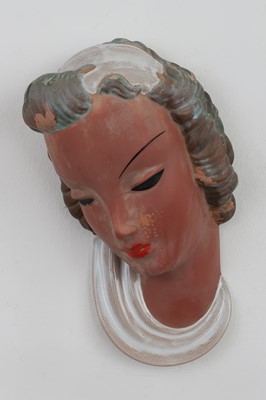 Lot 1186 - GOLDSCHEIDER (West Germany) Terrakotta-Maske "Damenporträt"