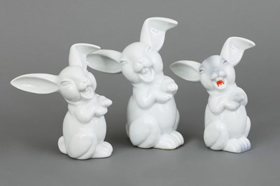 Lot 1135 - 3 ROSENTHAL Porzellanfiguren "Lachender Hase"