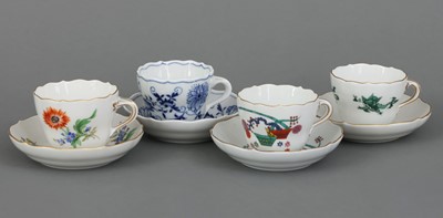 Lot 1066 - 4 MEISSEN Mokkatassen mit Untertassen