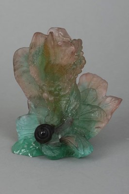 Lot 1210 - DAUM (Nancy) pate-de-verre Figurenleuchter "Schnecke auf Blüte"