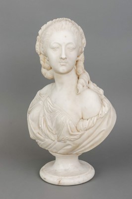 ANONYM, Marmor- und Alabasterbüste "Madame du Barry"