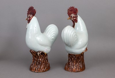 Paar chinesische Porzellanfiguren ¨Hähne¨
